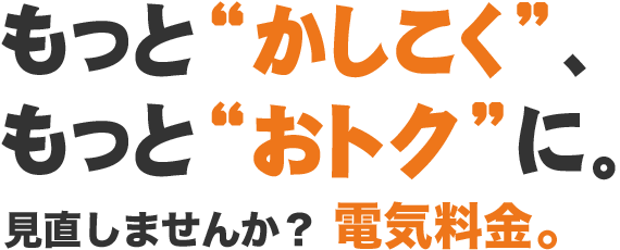 もっと“かしこく”、もっと“おトク”に。見直しませんか？ 電気料金。