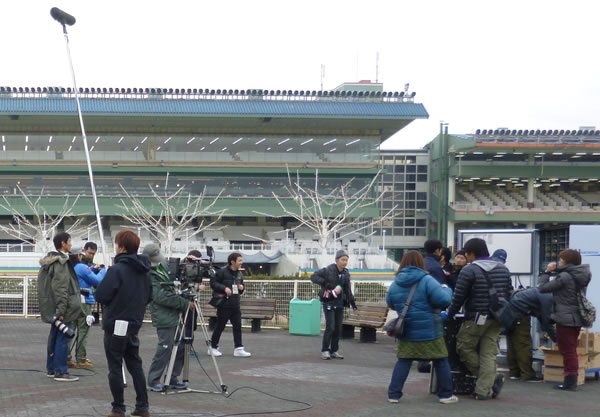 大井競馬場での撮影風景